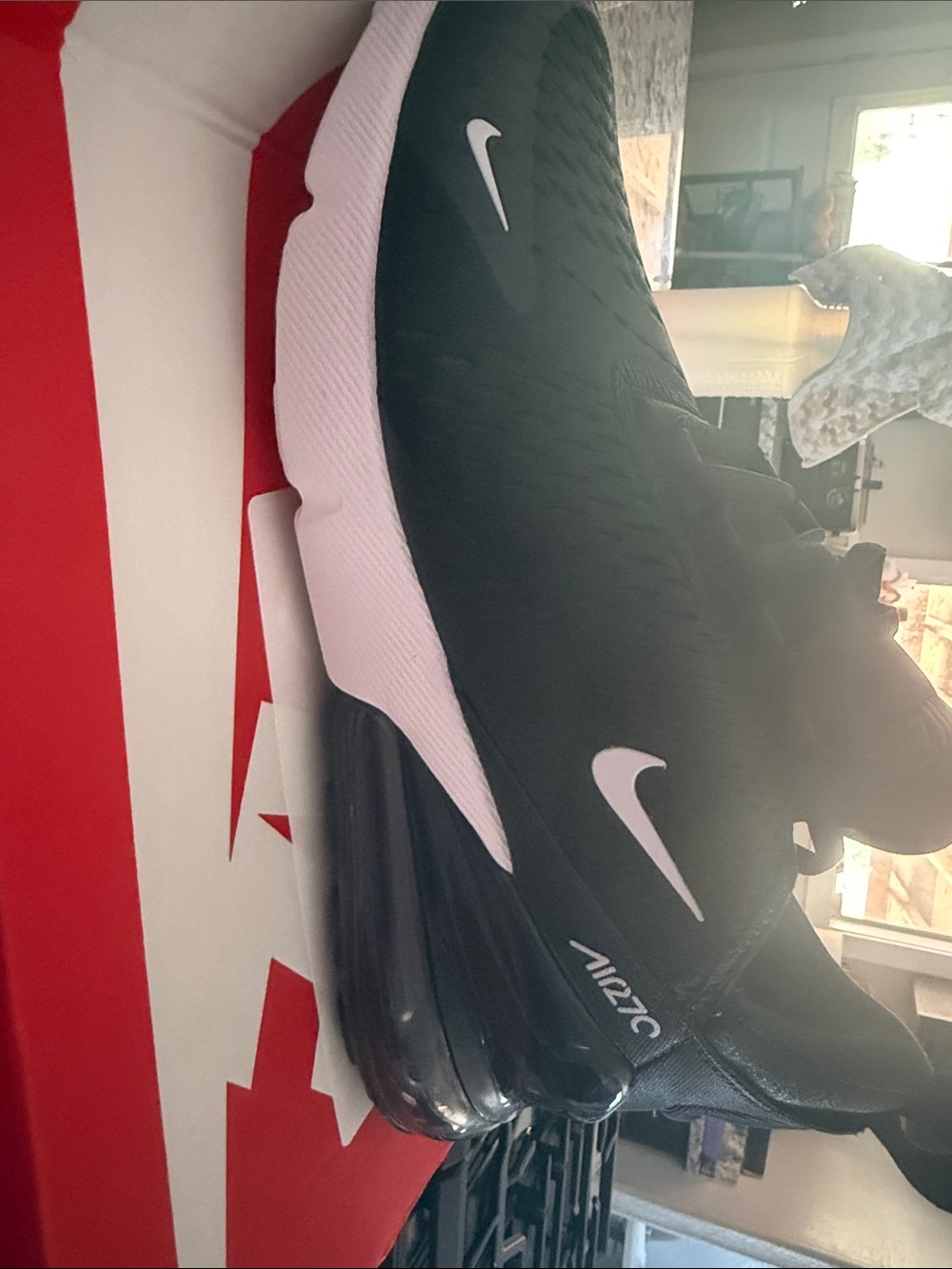 Kids Air Max 270 Black White Athletic Shoes